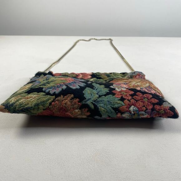 Cottage Autumnal Floral Tapestry Chain Strap Crossbody Purse Bag - Picture 4 of 7